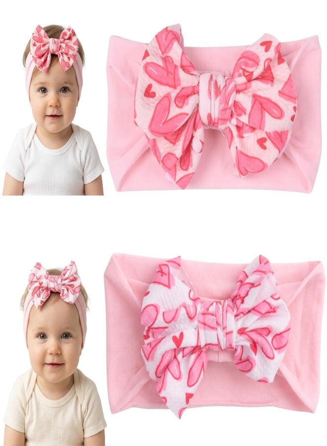 ANNACREATIONS ANNA CREATIONS 2 Pcs Baby Headbands Cute Flower Baby Hairband Soft Elastics Stretchy Bow Head Bands Multicolor Hair Accessories for Baby Girls New Born Kids - Image 1