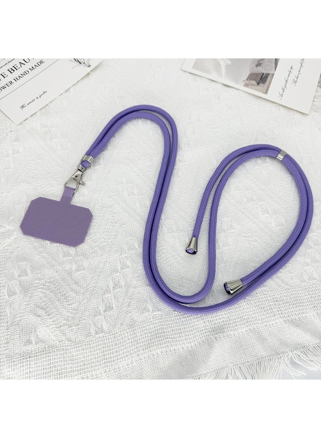 NIBEMINENT Beaded Phone Lanyard, Anti Lost Removable Wrist Strap, Universal Cross Body Bracelet Pendant, Phone Keychain Lanyard,Purple