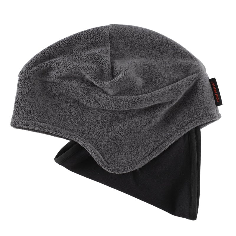 Home Prefer Men's Winter Hat Fleece Beanie with Face Cover, 2 in 1 Beanie Hat for Men Women (US, Alpha, One Size, Dark Grey) - Image 3