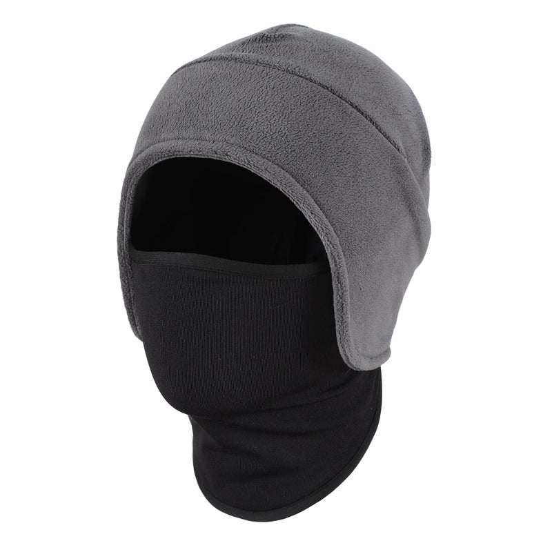 Home Prefer Men's Winter Hat Fleece Beanie with Face Cover, 2 in 1 Beanie Hat for Men Women (US, Alpha, One Size, Dark Grey) - Image 1