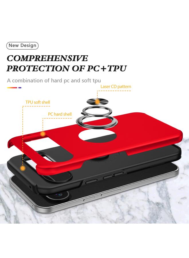 S-TOP Case For Google Pixel 9 Pro PC Hybrid TPU Magnetic Ring Holder Phone Case - Image 4
