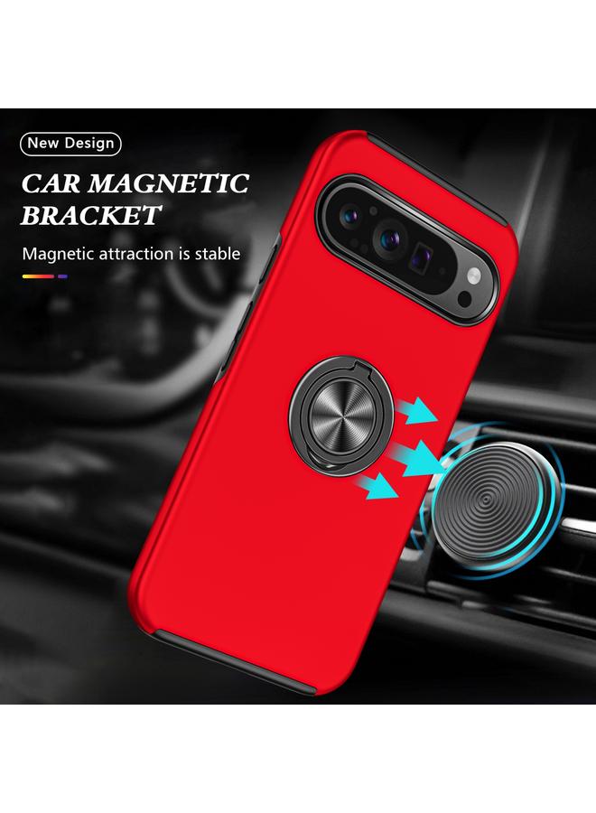 S-TOP Case For Google Pixel 9 Pro PC Hybrid TPU Magnetic Ring Holder Phone Case - Image 2
