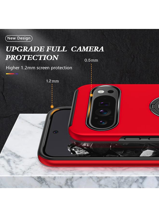 S-TOP Case For Google Pixel 9 Pro PC Hybrid TPU Magnetic Ring Holder Phone Case - Image 5