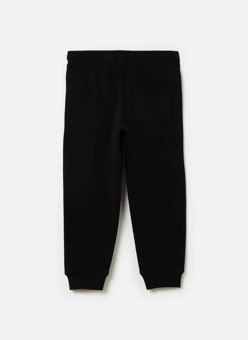 او في اس Fleece joggers with drawstring and print