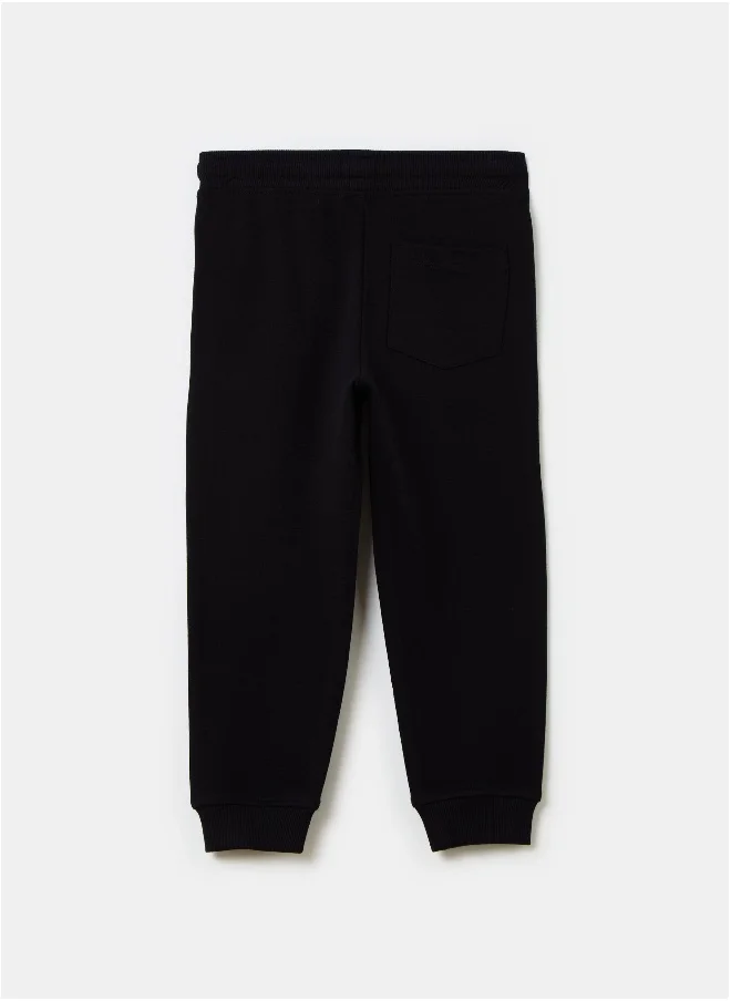 او في اس Fleece joggers with drawstring and print