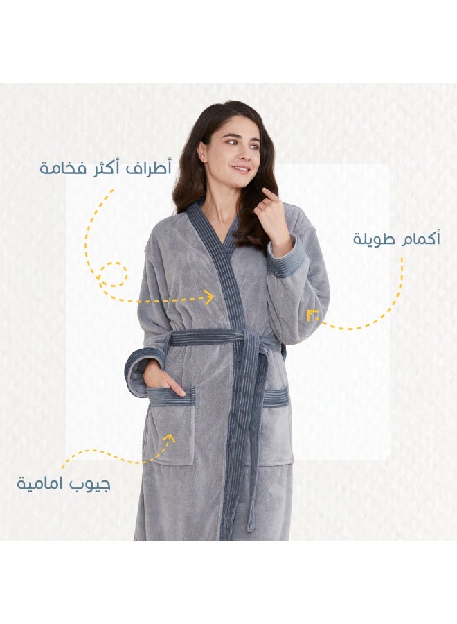 ريفي روب استحمام مودرن من ريفي، رمادي - Image 4
