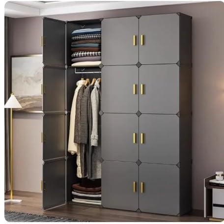 Ticoh 10 Door Plastic Wardrobe for Kids - Cupboard for Clothes Storage Rack, Almirah for Clothes, Baby Collapsible Wardrobe, Multi-Purpose Kids Storage Organizer for Books,Toy,Living Room - Image 1