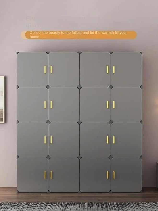 Ticoh 10 Door Plastic Wardrobe for Kids - Cupboard for Clothes Storage Rack, Almirah for Clothes, Baby Collapsible Wardrobe, Multi-Purpose Kids Storage Organizer for Books,Toy,Living Room - Image 3