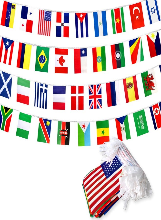 TSMD 226 Different Countries International String Flags Banner of The World Small Mini National Bunting Flags,Decorations for Olympics,Grand Opening,Bar,School Office,Sports Events,International - Image 1