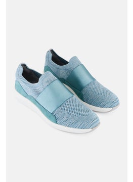 clarks Women Standard Un Rio Knit Slip On Casual Shoes, Turquoise Green  - Image 1