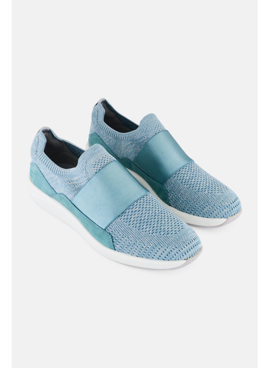 clarks Women Standard Un Rio Knit Slip On Casual Shoes, Turquoise Green  - Image 1