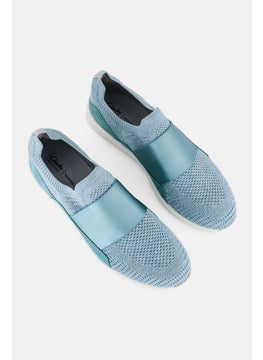 clarks Women Standard Un Rio Knit Slip On Casual Shoes, Turquoise Green  - Image 2