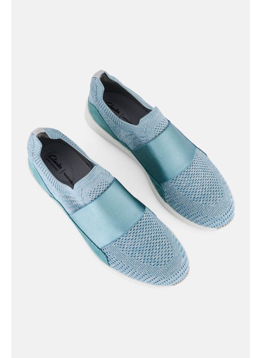 clarks Women Standard Un Rio Knit Slip On Casual Shoes, Turquoise Green  - Image 2