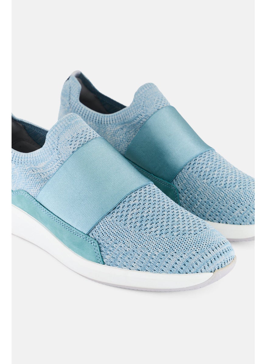 clarks Women Standard Un Rio Knit Slip On Casual Shoes, Turquoise Green  - Image 3