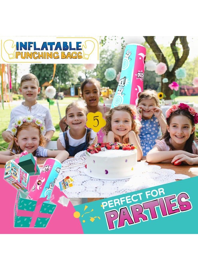 Inflatable Dudes حقيبة هدف دمى قابلة للنفخ - مزدوجة الجوانب - يونيكورن وفتاة نينجا 47 بوصة - حقيبة ملاكمة للأطفال | مليئة بالرمل مسبقًا | حقيبة بوب | ملاكمة | حقيبة ضرب للأطفال - (فريدة وكونو) - Image 4