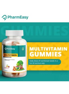 PharmEasy Complete Multivitamin Gummies Supplement For Kids, Teenagers, Adults With Essential Vitamins For Immunity, Energy & Wellness Support With Delicious Lemon & Strawberry Flavor - 30 Gummies  - Image 2
