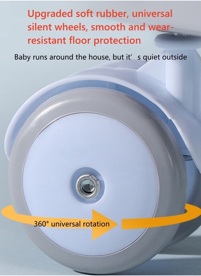 Baby Walker - عربة أطفال متعددة الوظائف اثنين في واحد، مشاية أطفال مضادة للساق - أخضر وأبيض - Image 1