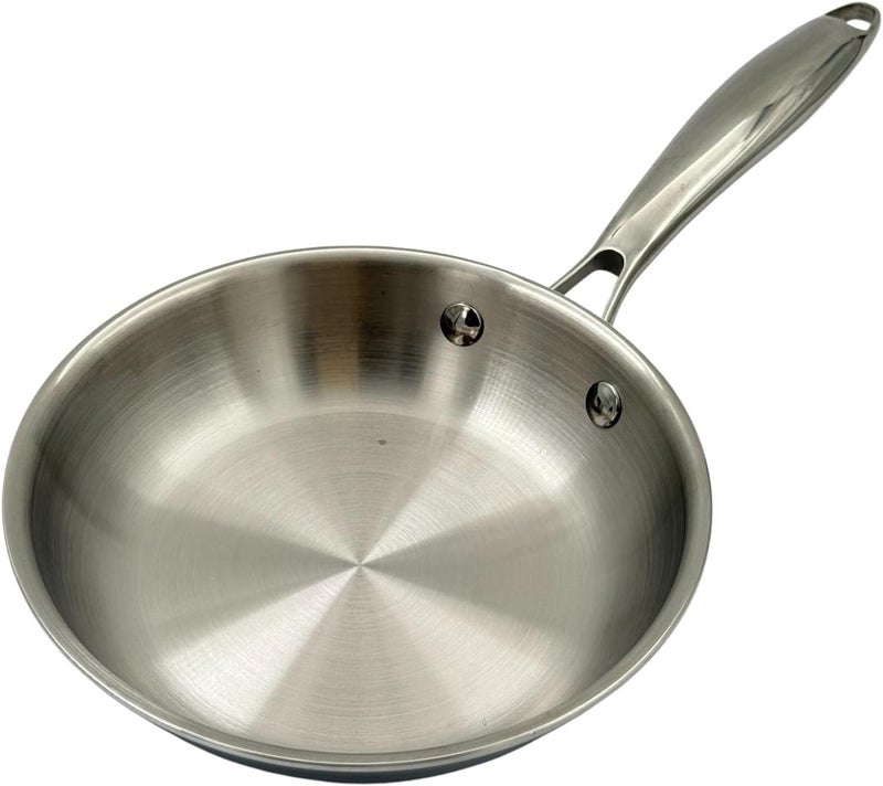 B&D professional stainless steel frying pan 18cm durable induction compatible cookware deep 4.3cm design ergonomic handle dishwasher safe versatile pan for frying sautéing eggs vegetables and everyday cooking - Image 3