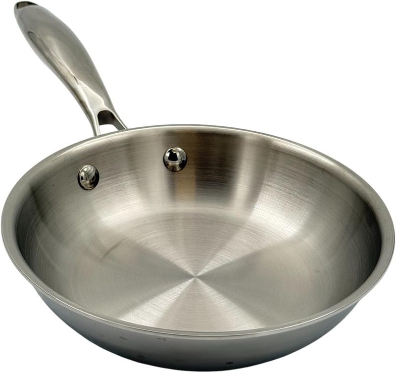 B&D professional stainless steel frying pan 18cm durable induction compatible cookware deep 4.3cm design ergonomic handle dishwasher safe versatile pan for frying sautéing eggs vegetables and everyday cooking - Image 4