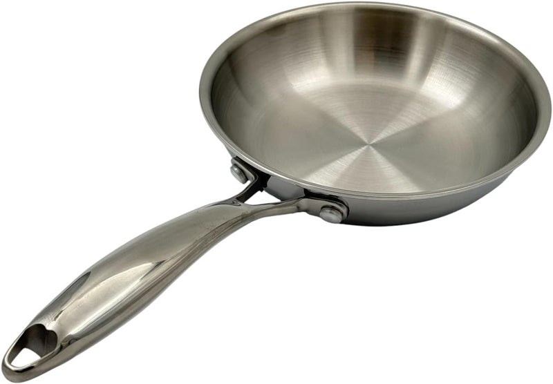 B&D professional stainless steel frying pan 18cm durable induction compatible cookware deep 4.3cm design ergonomic handle dishwasher safe versatile pan for frying sautéing eggs vegetables and everyday cooking - Image 1