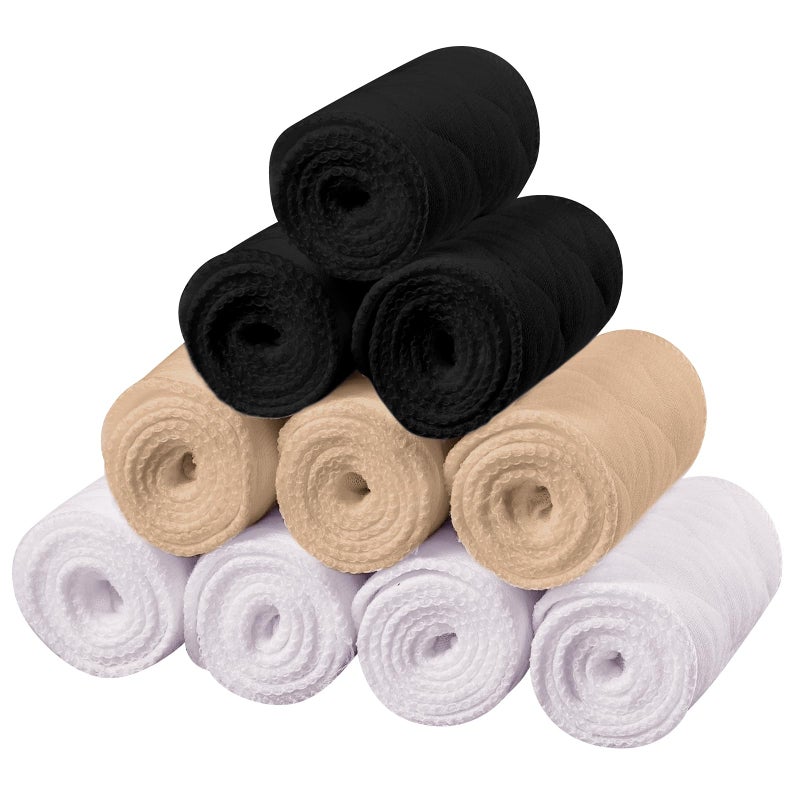 Toulite 10 Pcs Cotton Bra Liners Boob Sweat Pads 3 Layer Rectangle Under Bra Pads Sweat Liners for Women Sweating Supplies(Medium,White, Black, Beige) - Image 1