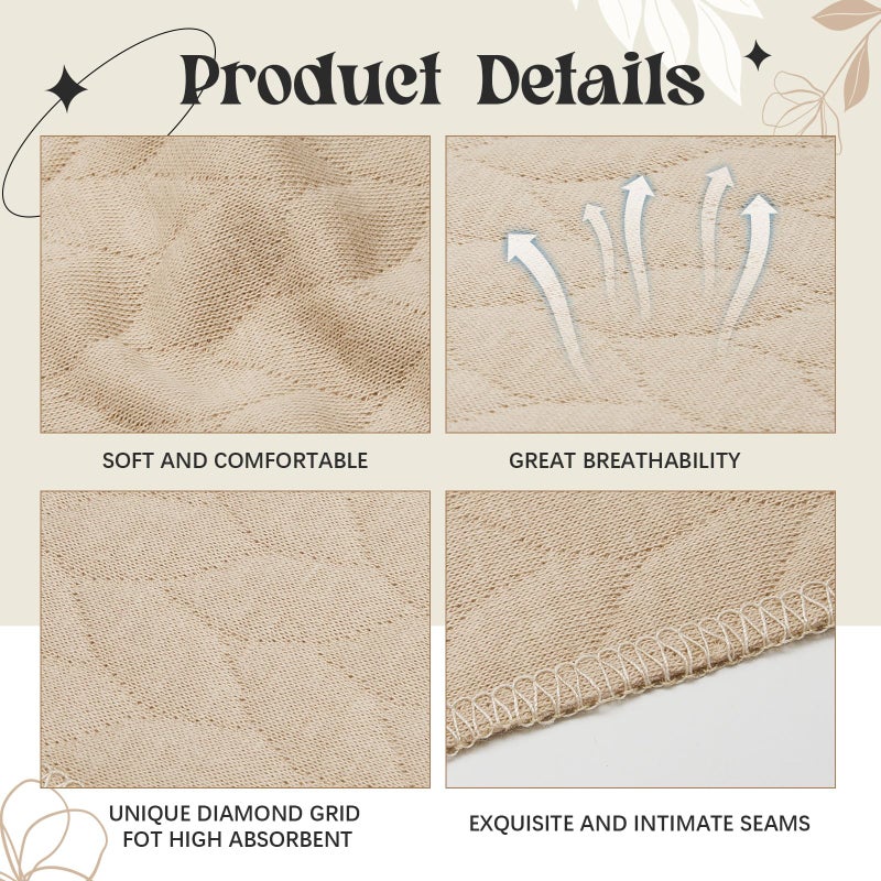 Toulite 10 Pcs Cotton Bra Liners Boob Sweat Pads 3 Layer Rectangle Under Bra Pads Sweat Liners for Women Sweating Supplies(Medium,White, Black, Beige) - Image 4