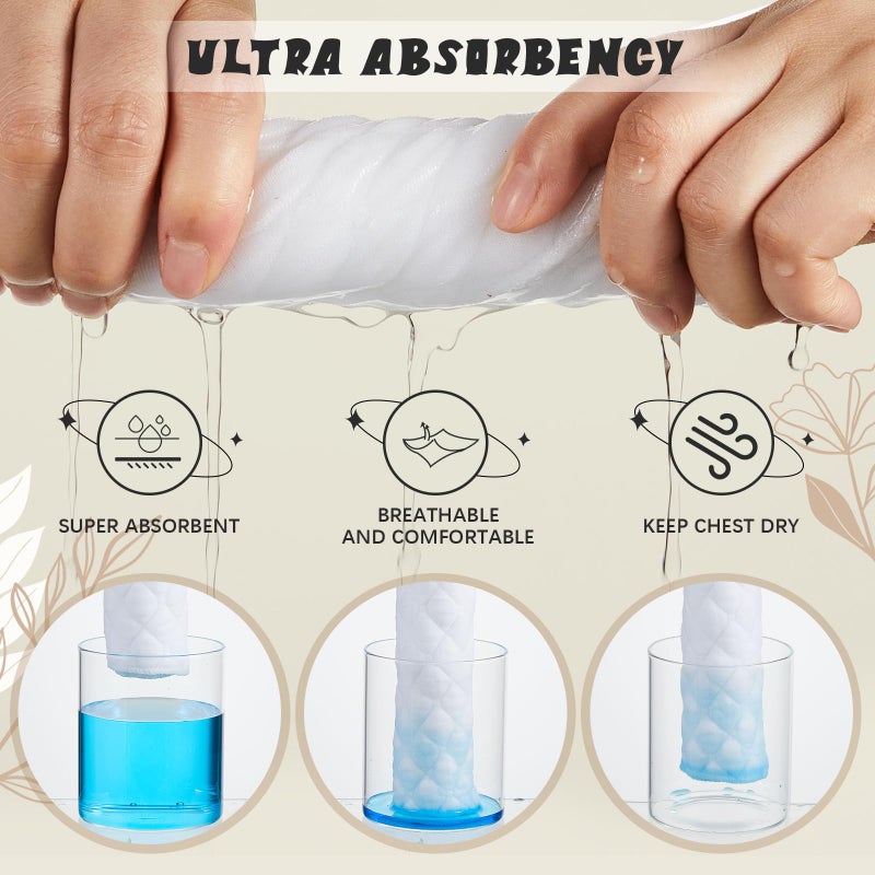 Toulite 10 Pcs Cotton Bra Liners Boob Sweat Pads 3 Layer Rectangle Under Bra Pads Sweat Liners for Women Sweating Supplies(Medium,White, Black, Beige) - Image 3
