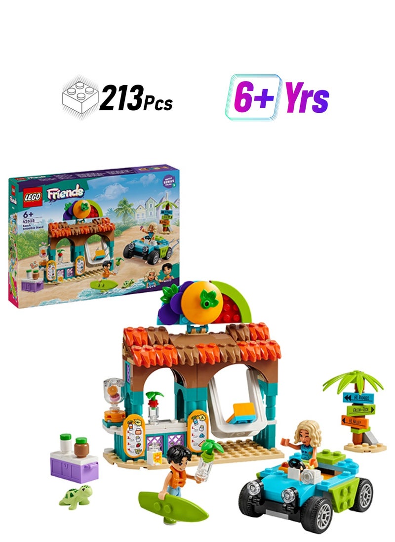 LEGO Friends Beach Smoothie Stand, Kids’ Pretend Play Food Set, Gift Idea For Girls And Boys Aged 6 And Over With 2 Mini-Dolls, A Turtle Figure And Accessories (213 Pieces) 42625  - Image 1
