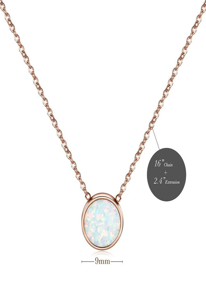 CIUNOFOR Rose Gold Plated Alphabet Opal Pendant Necklace Round Disc Initial Necklace Engraved Letter Necklace with Adjustable Chain Pendant Enhancers for Women and Girls Fashion Style Jewerly (L, 12) - Image 4