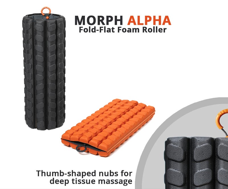 Brazyn Morph Foam Roller: Collapsible Travel Foam Roller for Back Pain Relief, Workout Muscle Recovery, Back Massager, Deep Tissue Leg Massage, Back Cracker (Midnight, Alpha Series (Deep Tissue)) - Image 2