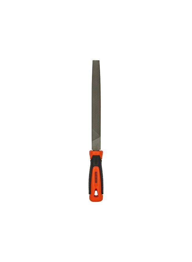 BLACK+DECKER 200Mm 2Nd Cut Bimaterial Steel Half Round File Orange/Black Bdht22146 - Image 2