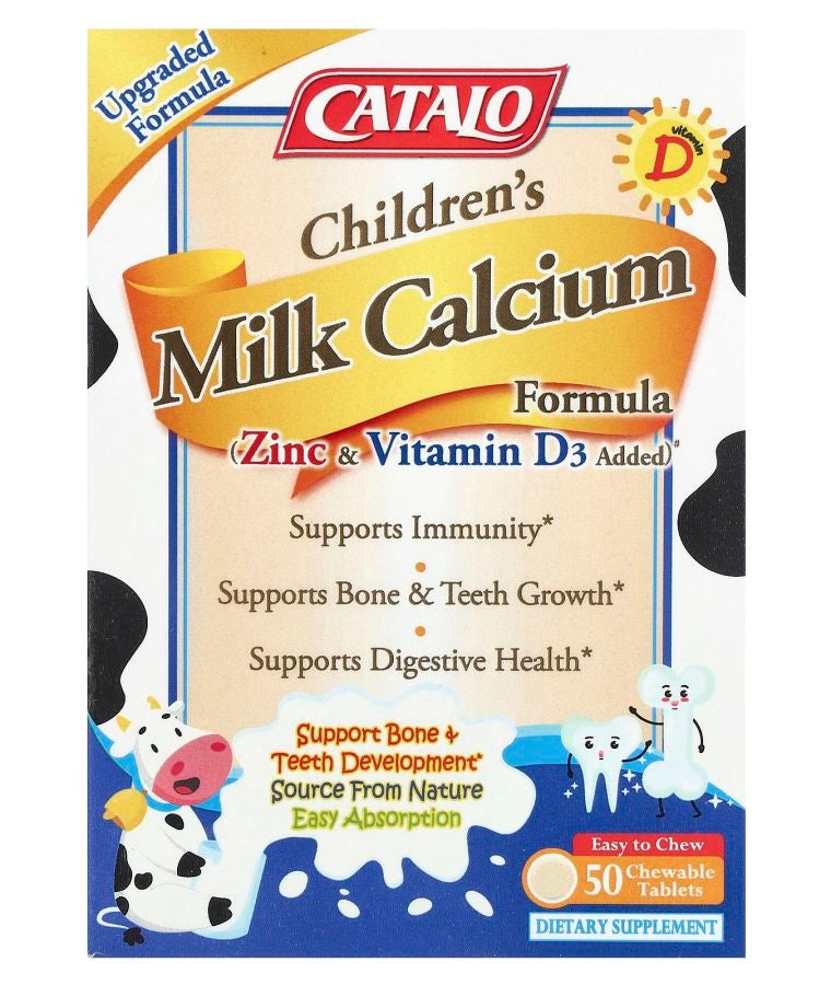 Children's Milk Calcium Formula Zinc & Vitamin D 50 Chewable Tablets