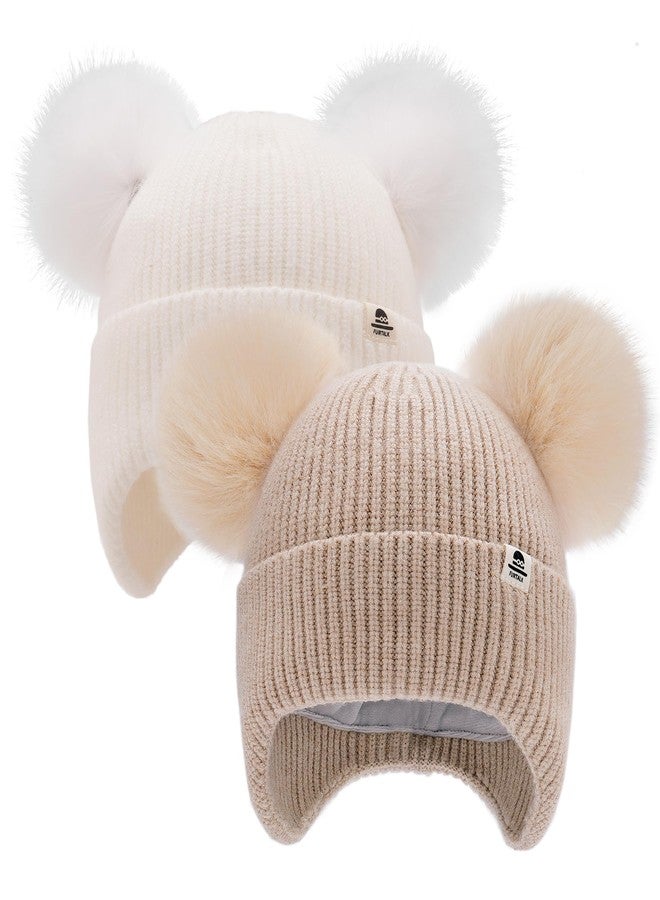 FURTALK Baby Toddler Winter Hat Pom Pom Beanie Girls Boys with Fleece Lined Kids Warm Cap - Image 1