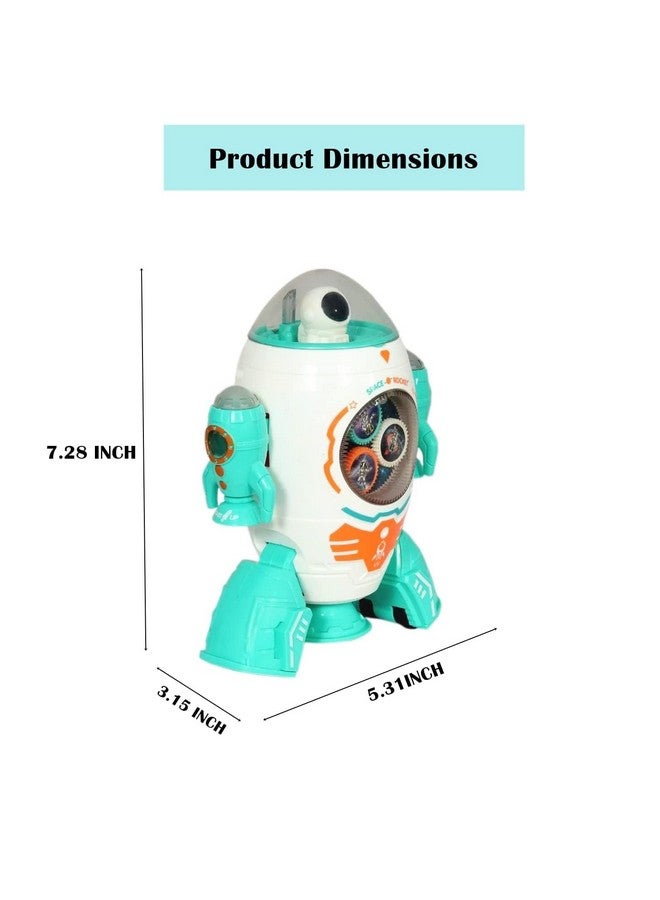 Goyal's Space Rocket 360° Rotation Robot Toys|Gear Rotation Musical Space Shuttle Toys|Space Robot Dancing Toys with Light and Music for 3+ Years Kids|Multicolor - Image 2