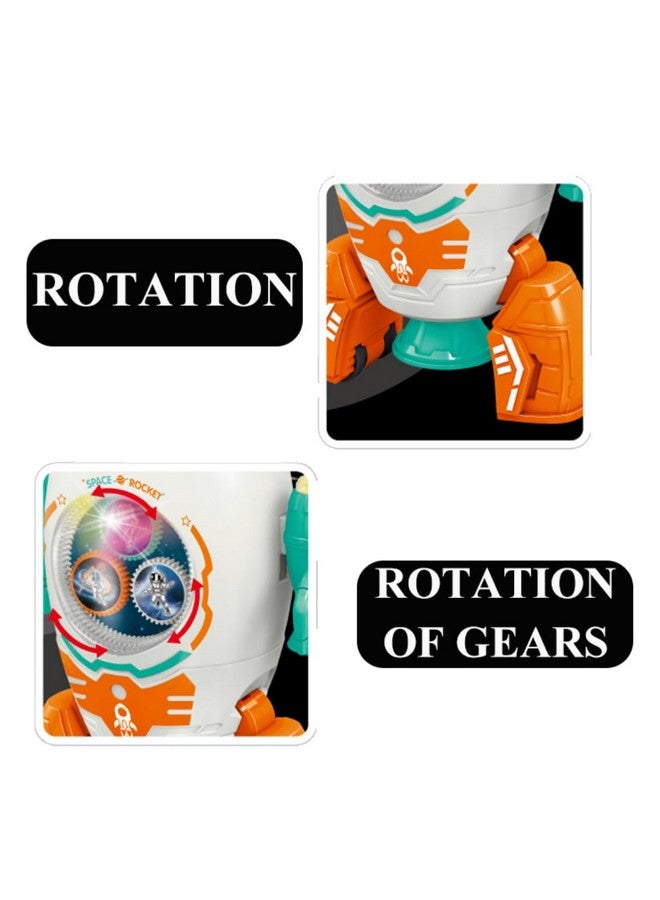 Goyal's Space Rocket 360° Rotation Robot Toys|Gear Rotation Musical Space Shuttle Toys|Space Robot Dancing Toys with Light and Music for 3+ Years Kids|Multicolor - Image 3