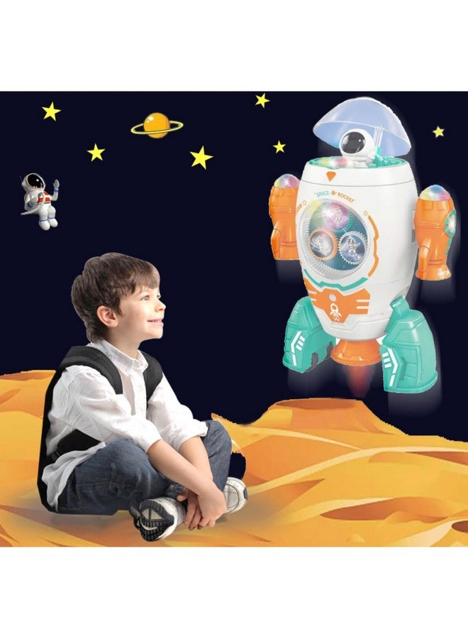 Goyal's Space Rocket 360° Rotation Robot Toys|Gear Rotation Musical Space Shuttle Toys|Space Robot Dancing Toys with Light and Music for 3+ Years Kids|Multicolor - Image 1