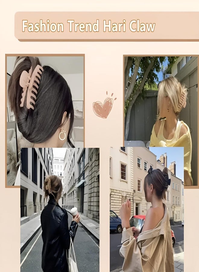 BAKEFY قطع من مشابك الشعر غير اللامعة، بتصميم بسيط، مشبك شعر كبير الحجم للشعر الكثيف والطويل والمجعد، مشبك تثبيت ذيل الحصان للنساء - Image 5