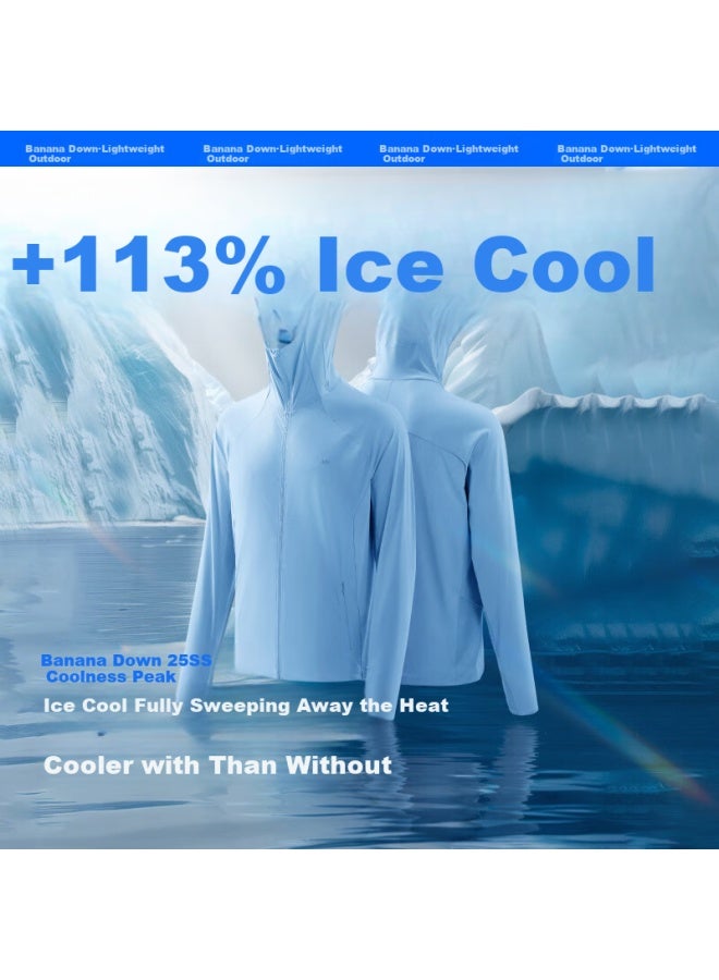 Beneunder Ice Silk Sun Protection Clothing Men'S Jacket Uv Protection Cool Breathable Outdoor Fishing Al106 Light Lake Blue 2Xl - Image 1