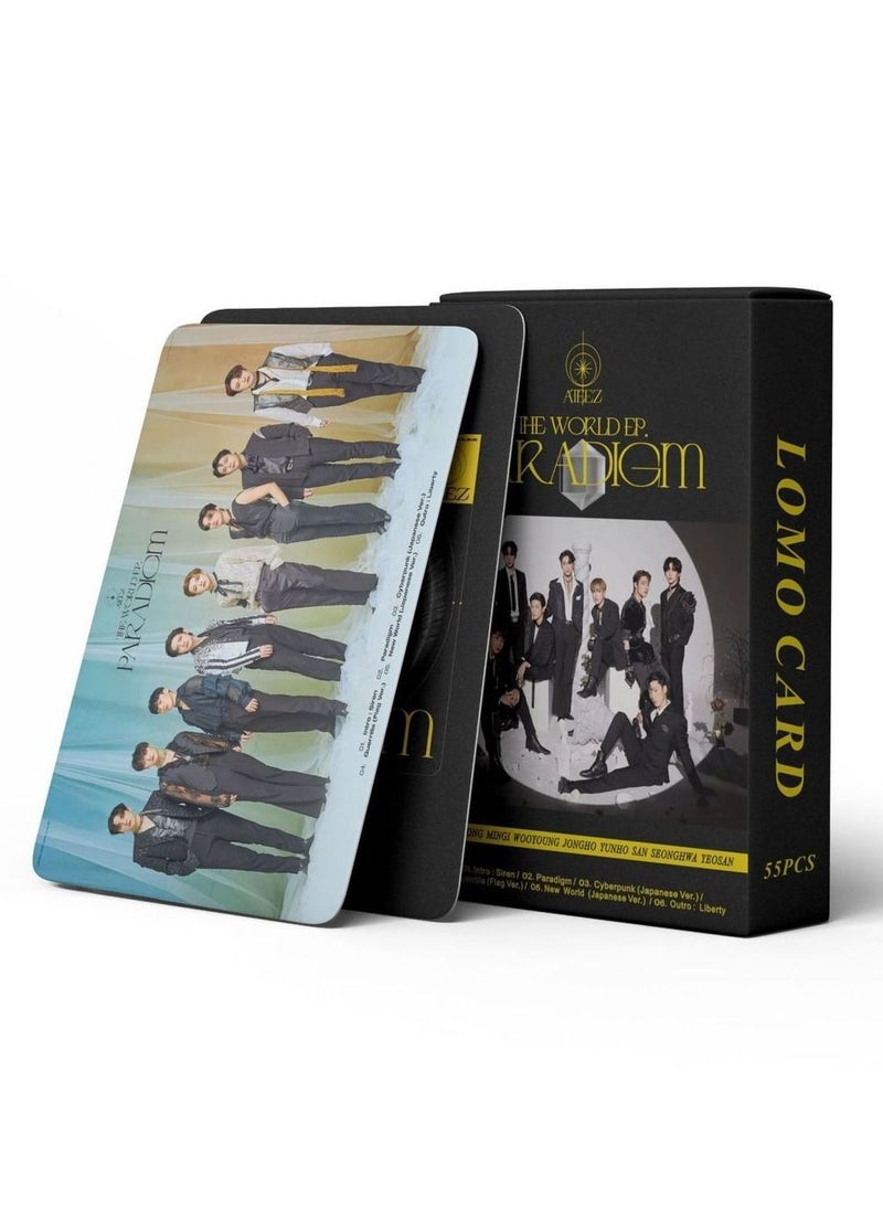 55Pcs ATEEZ The World Ep Paradigm Lomo Cards