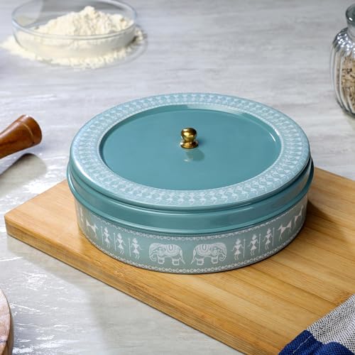 dudki Stainless Steel Multipurpose Roti Box Container |Ideal for Chapati, Paratha, Puri,Dry Food, Snacks & Fruits Dabba | Airtight Storage Containers With Lid (Moss Green) - Image 5