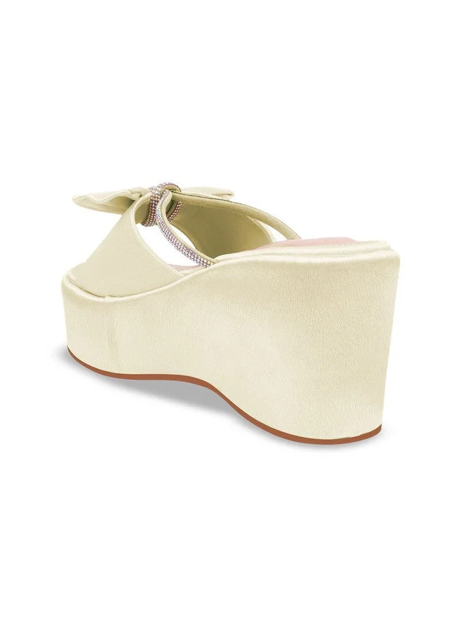 Shoetopia Shoetopia Girls Party Wedge Peep Toes with Tassels