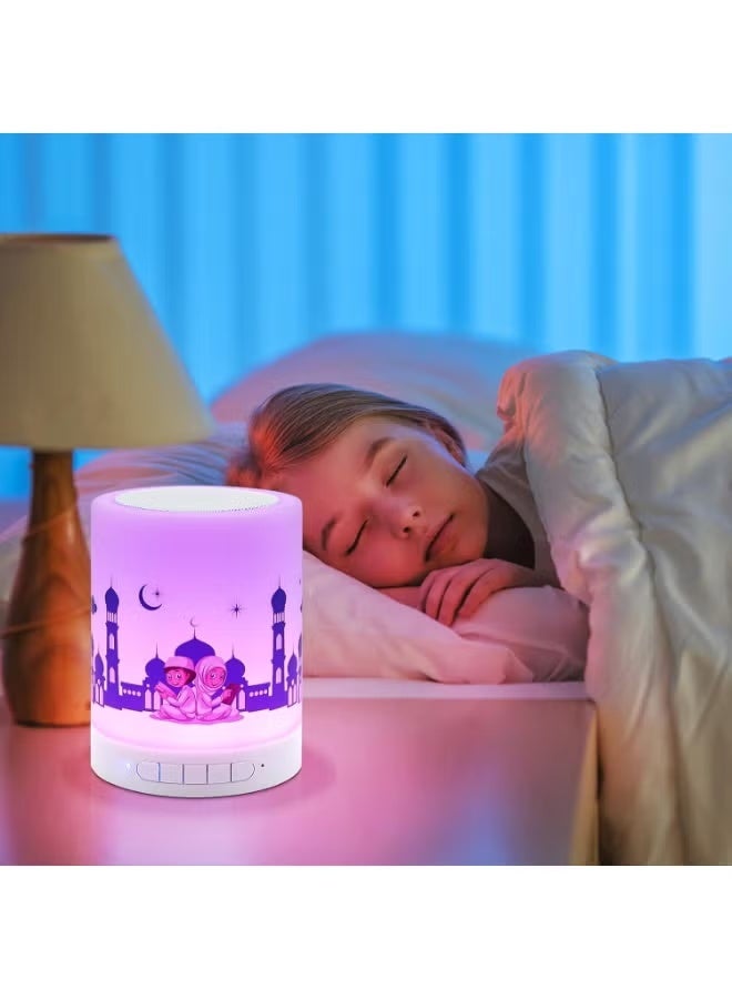 HONTON Quran Bluetooth Speaker with Remote Control – Portable LED Touch Cube Featuring Full Quran Audio, Adhan Notifications, MP3 Playback, Night Light & Alarm Functions – Rechargeable Islamic Speaker for Kids & Adults – Perfect for Ramadan, Prayer, Bedside & Outdoor Use - Image 5