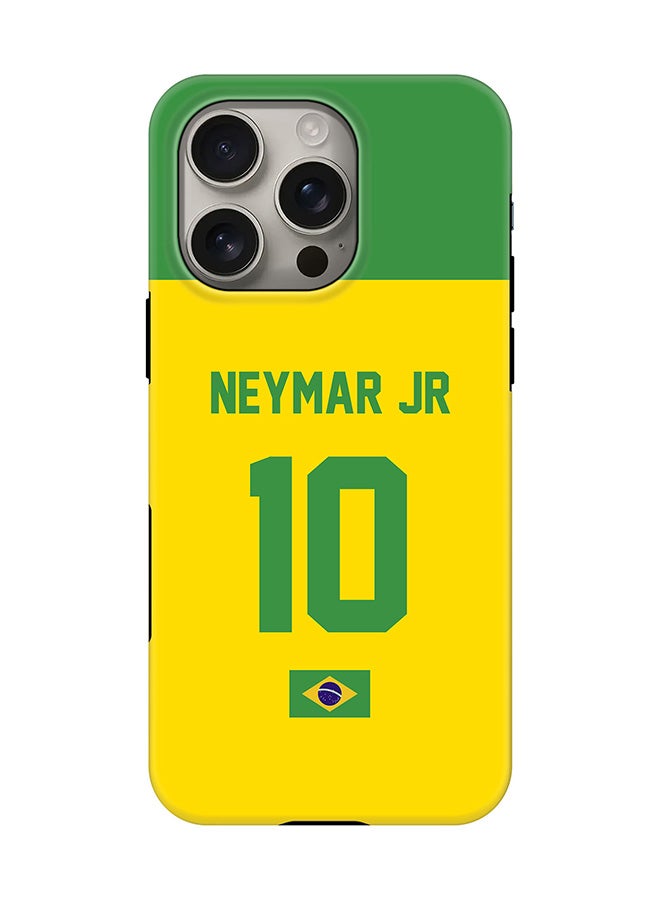 Stylizedd Tough Pro Magnetic Case for iPhone 16 Pro, Dual Layer hybrid PC + TPU Mobile Cover Matte - Football - Brazil,  Neymar Jr - Image 1