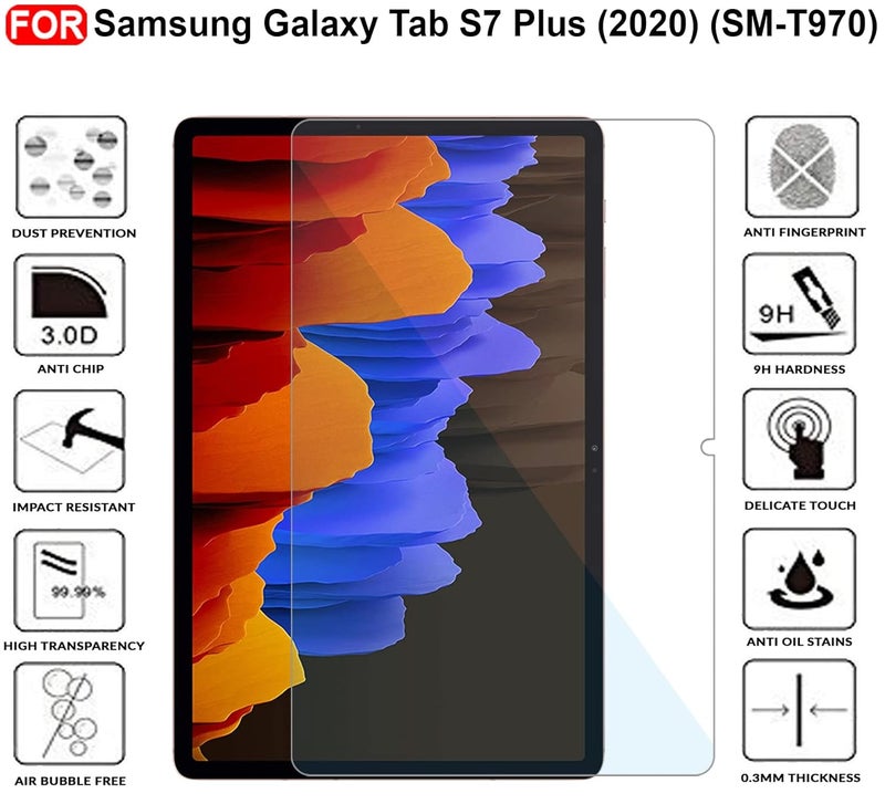 Cedo Samsung Tab S7 +Plus/ S8 +Plus (12.4 inch) Tempered Glass | Screen Protector Clear Tempered Glass for Samsung Galaxy Tab S7 +Plus/ S8 +Plus (12.4 inch) - SM-T970/T976B - Image 4