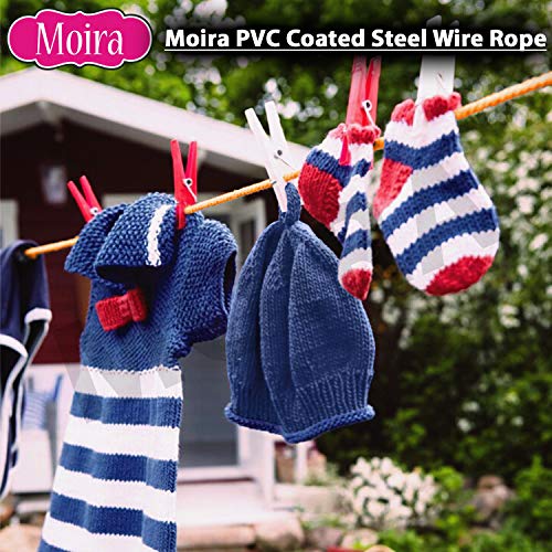 Moira 20 Meter PVC Coated Steel Anti-Rust Wire Rope Washing Line Clothesline with 2 Plastic Hooks (2) - Image 4