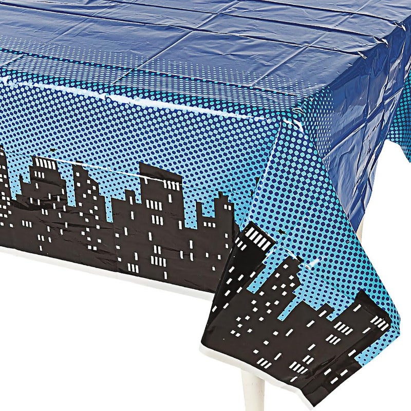 Fun Express Superhero Plastic Tablecloth Birthday Party Table Decor Supplies VBS Vacation Bible School SuppliesDecor 1 Piece - Image 2
