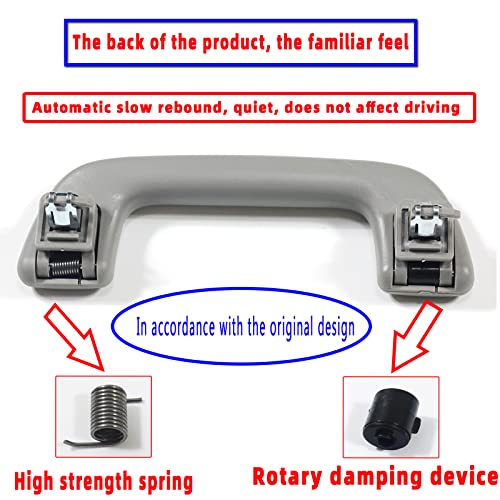 Krobelus Auto Roof Pull Handle Grab Rail Grey with Hook LH=RH Universal for Toyota for Corolla for Rav4 Yaris Vios OEM:74610-52020 (Front Handrail Without Hook(Gray) 1Pcs) - Image 3