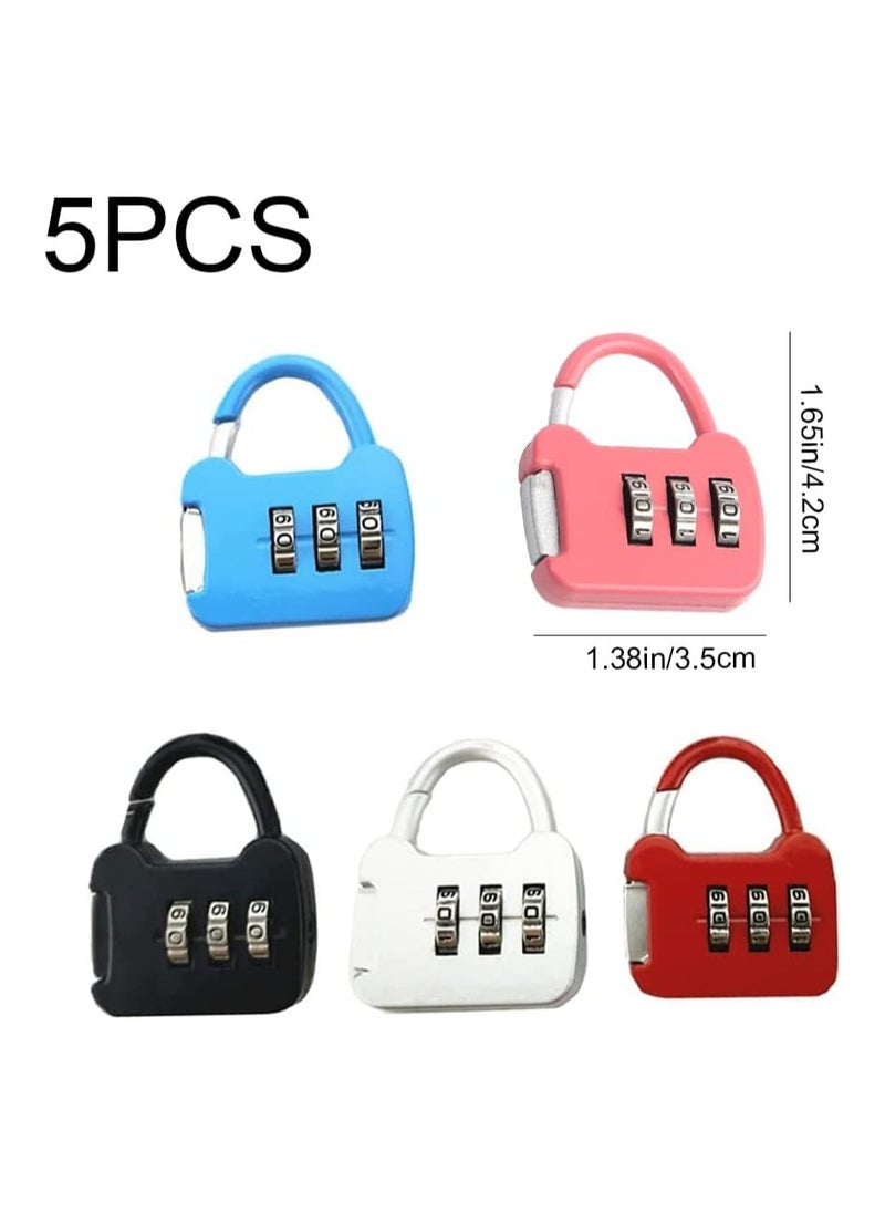 Oasisgalore - 5 Pack Mini Combo Locks – 3-Digit Multi-Colored Padlocks for Travel and School - Image 1