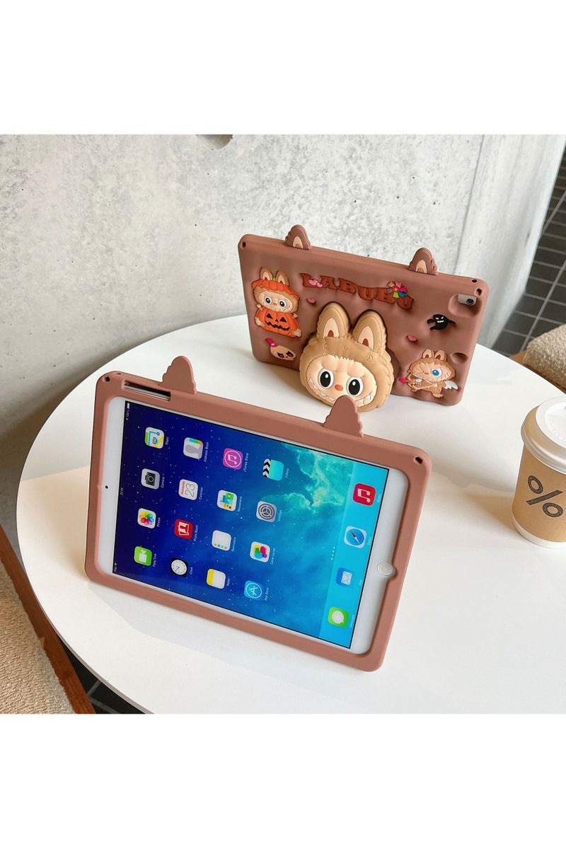 general Cartoon Labubu Silicone Case for iPad 9th/8th/7th Generation Case 10.2'' (2019/2020/2021) Protective Case with Cartoon Pattern and Stand - Image 2