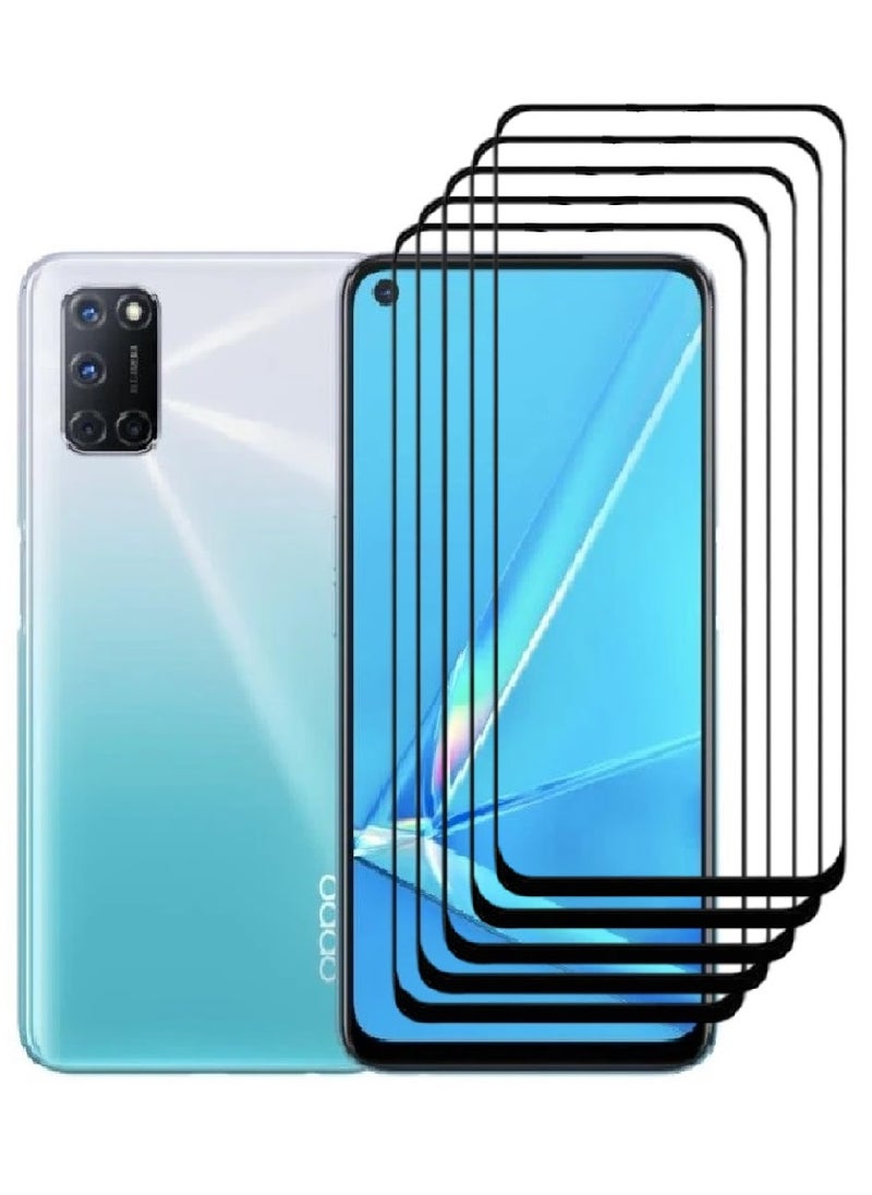 AINA 5 Pieces Tempered Glass Screen Protector 5D Designed For Oppo A92 Full Glue Edge to Edge Full Screen Coverage And Bubble Free - Image 1